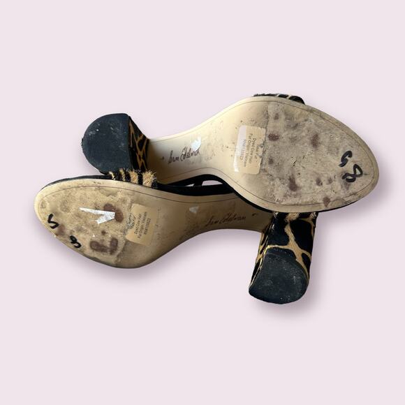 Sam Edelman Yaro Cow Hair Block Heel Sandals Sz 9M - Picture 10 of 12